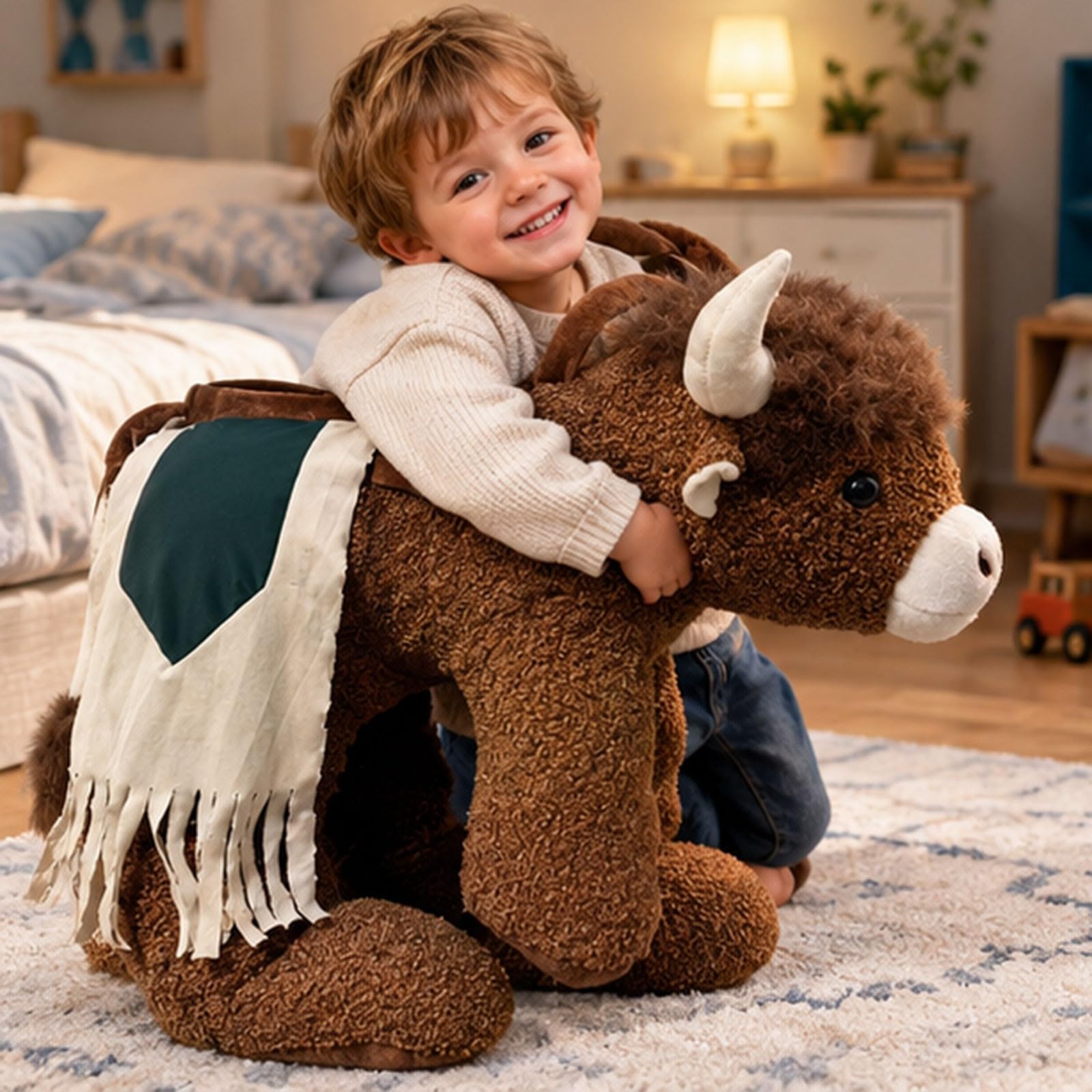 Lustiges Ride-On-Bull-Rider-Kinderkostüm Plüsch-Highland-Bull Kostüm Lustig