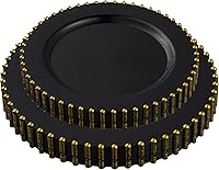 Vista 1 de Plasticpro - Juego de platos combinados de 32 piezas de plástico para cena, platos desechables de plástico elegantes y resistentes para fiestas de 7