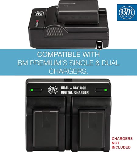 Miniatura 3 de BM Premium Paquete de 2 baterías VW-VBK180 para Panasonic HC-V10 HC-V100 HC-V500 HC-V600M HC-V700 HDC-HS40 HS40K HS60 HS60K HS80 HS80K SDR-T71 T76