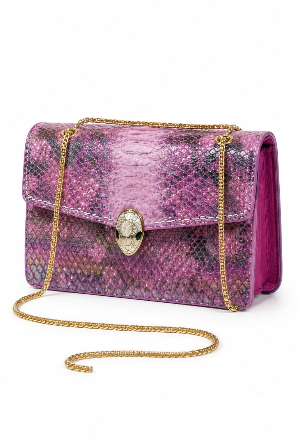 Premium Designer Pink Sling Bag for Women | Imported Vegan Leather Shoulder Crossbody Handbag with Gold Chain Strap | Luxury Party, Wedding, Office & Casual Purse-picture-18