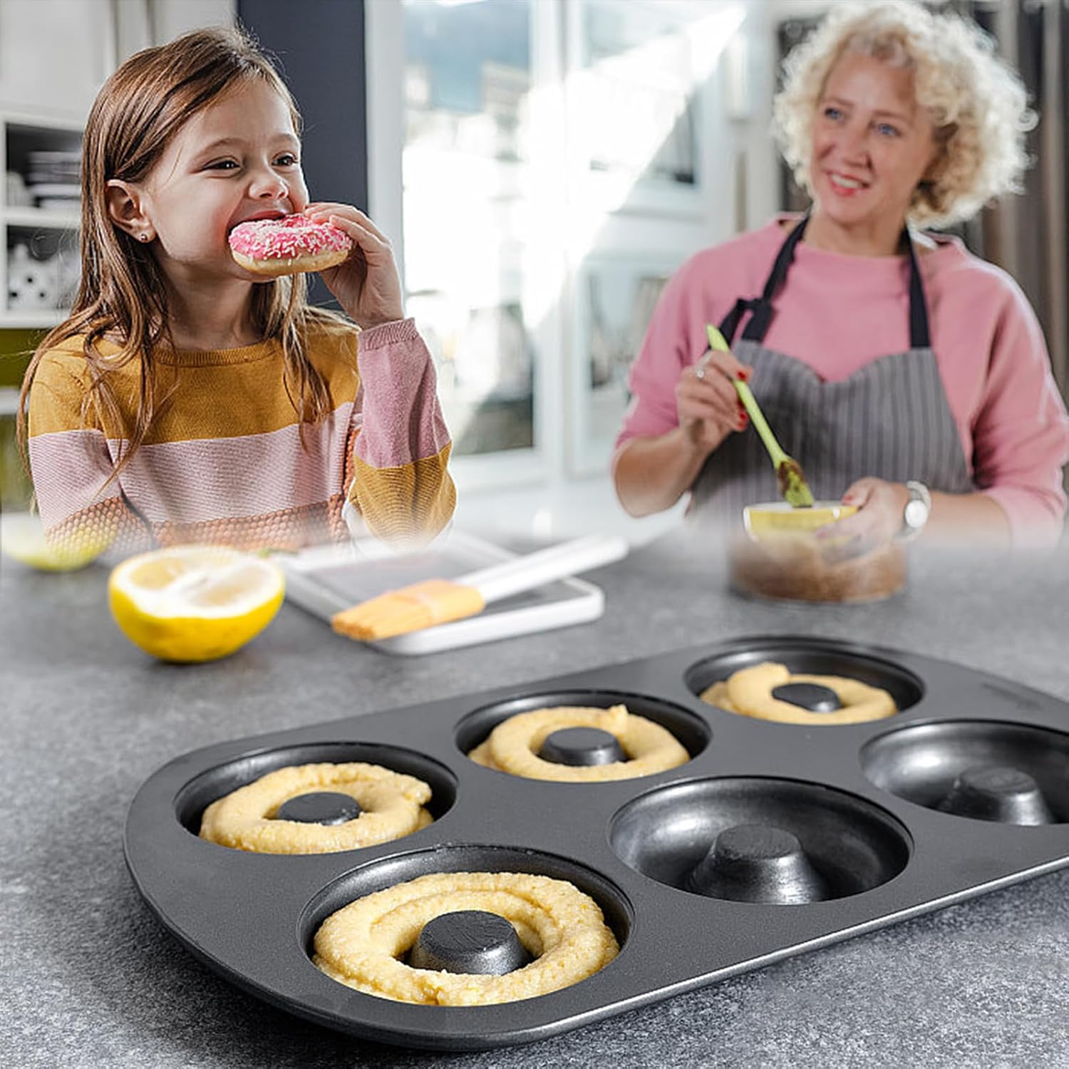 2 Pc Donut Pan Doughnut Baking Pan Nonsti Carbon Steel Baking