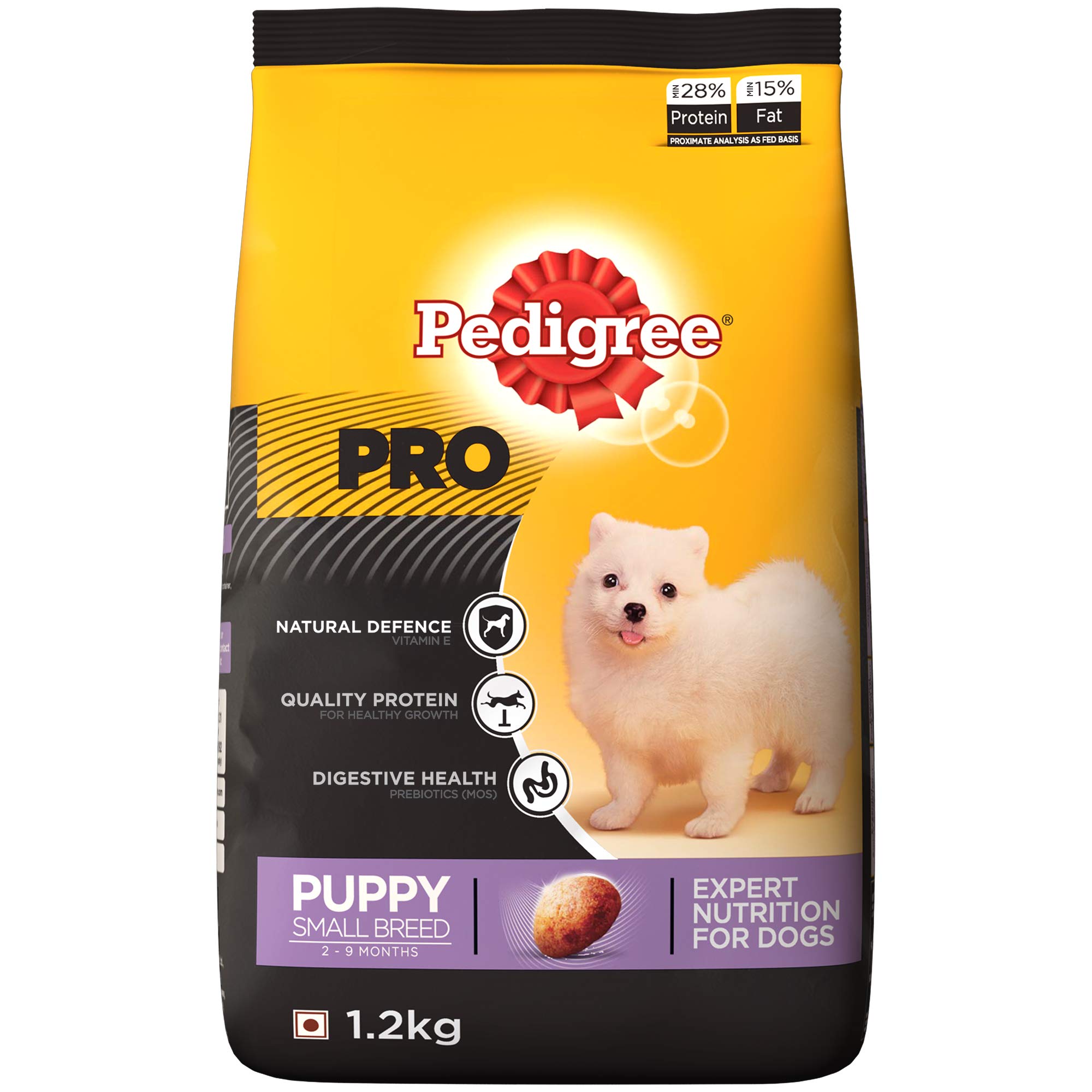 Pedigree PRO Puppy Dry Dog Food, Expert Nutrition for Small Breed Puppy (2-9 Months), 1.2 Kg Pack (B077NC967Q) Amazon Price History, Amazon Price Tracker