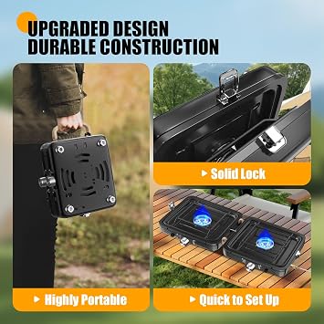 Camping Stove - 2-Burner Propane Camp Stove with Push-Button Instant Ignition,Adjustable Stove with Carry Bag & Handle for Outdoor Tailgating, Backyard BBQ Camping Essentials