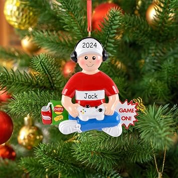 Personalized Gamer Boy Christmas Ornament 2026, Video Game Tree Decor