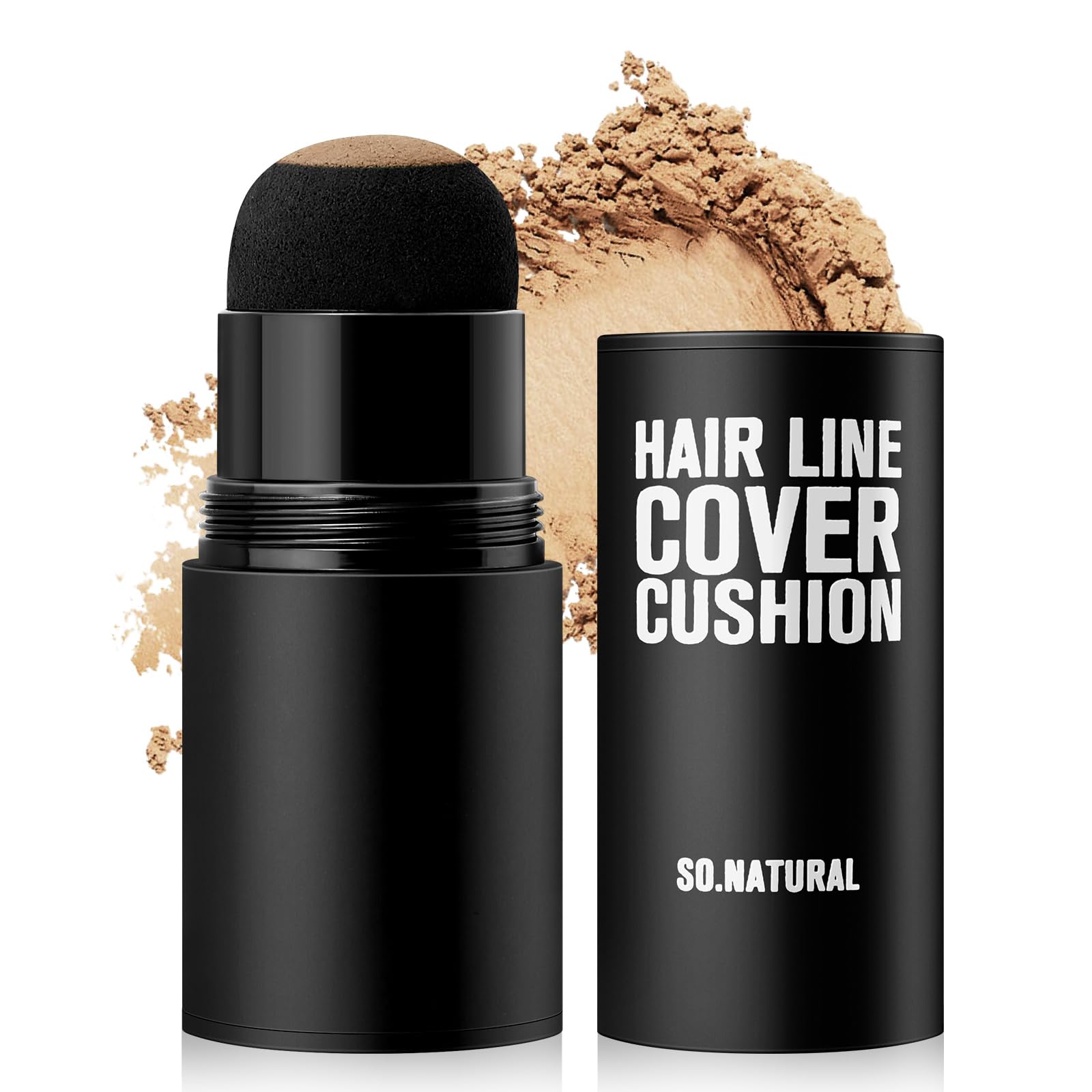 Boobeen Hairline Shadow Stick, Hair Root Concealer & Touch Up Powder With Sponge, Instant Cover Up For Thinning Grey Hair
