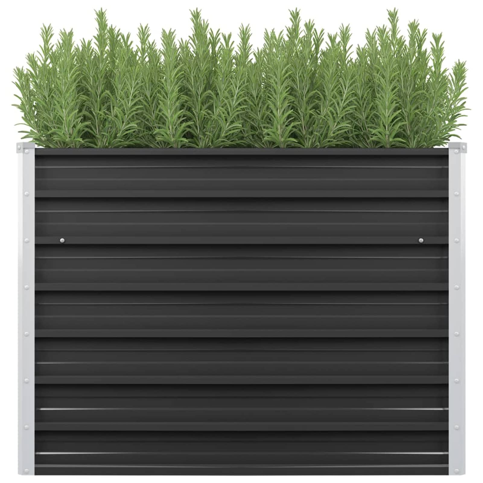 Arriate de Acero galvanizado Gris Antracita 100x40x77 cm Adecuado para Plantar Plantas y Flores, macetas de Exterior adecuadas para terrazas, Balcones y Patios
