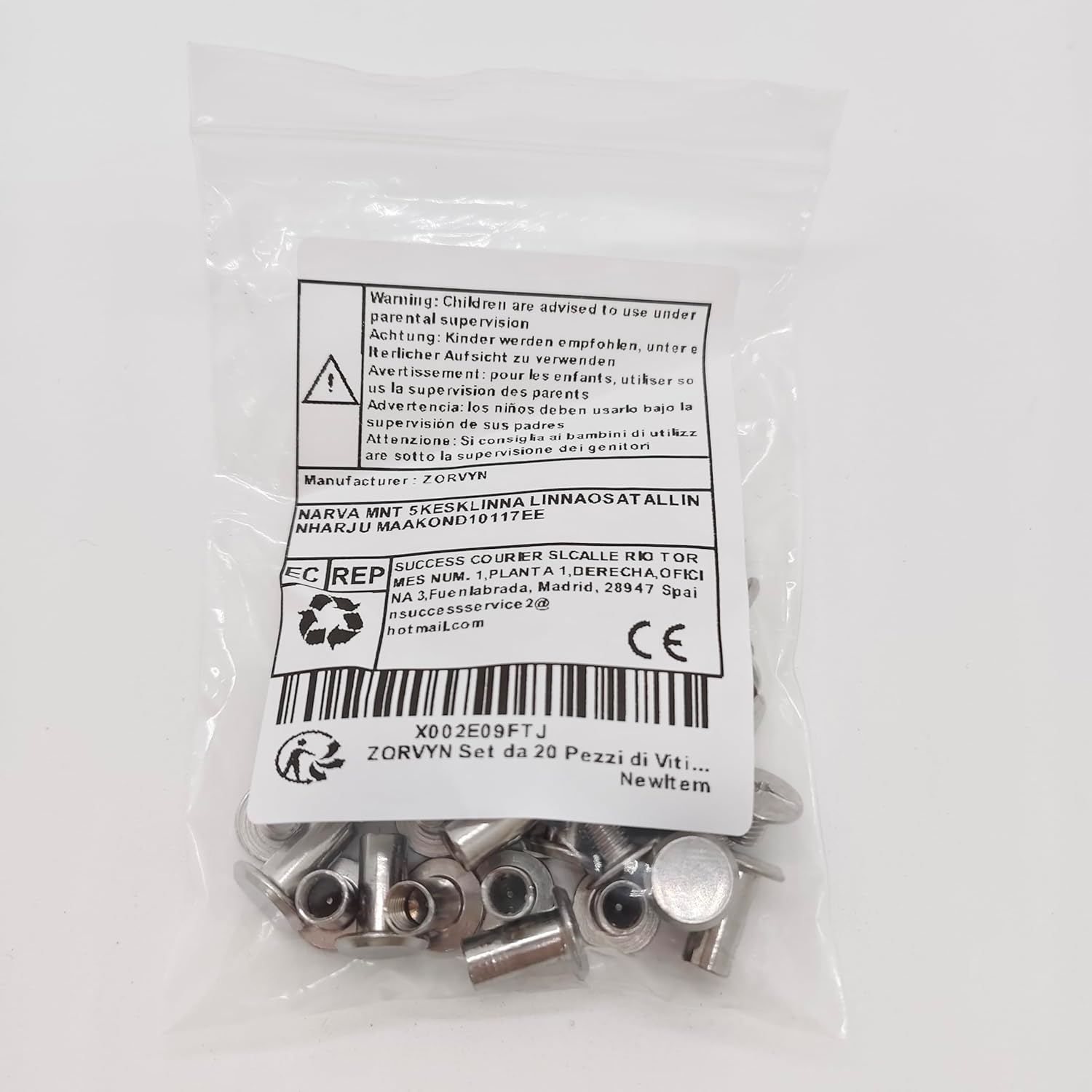 Set of 20 Fixing Screws and Connecting Screws, Suitable for DIY Woodworking, Book Binding and Photo Album Assembly (M5 x 12mm)