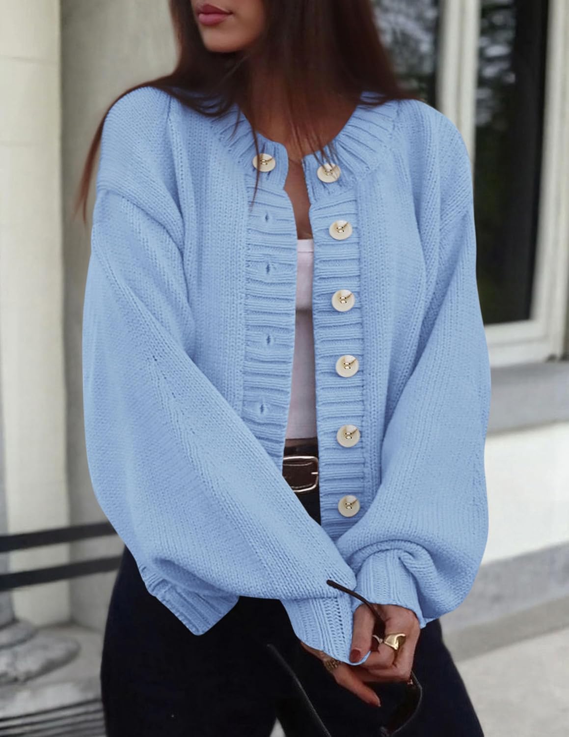 PRETTYGARDEN Women's 2026 Winter Cardigan Sweaters Trendy Chunky Knit Long Sleeve Button Up Casual Warm Fall Jackets Coats - Image 3