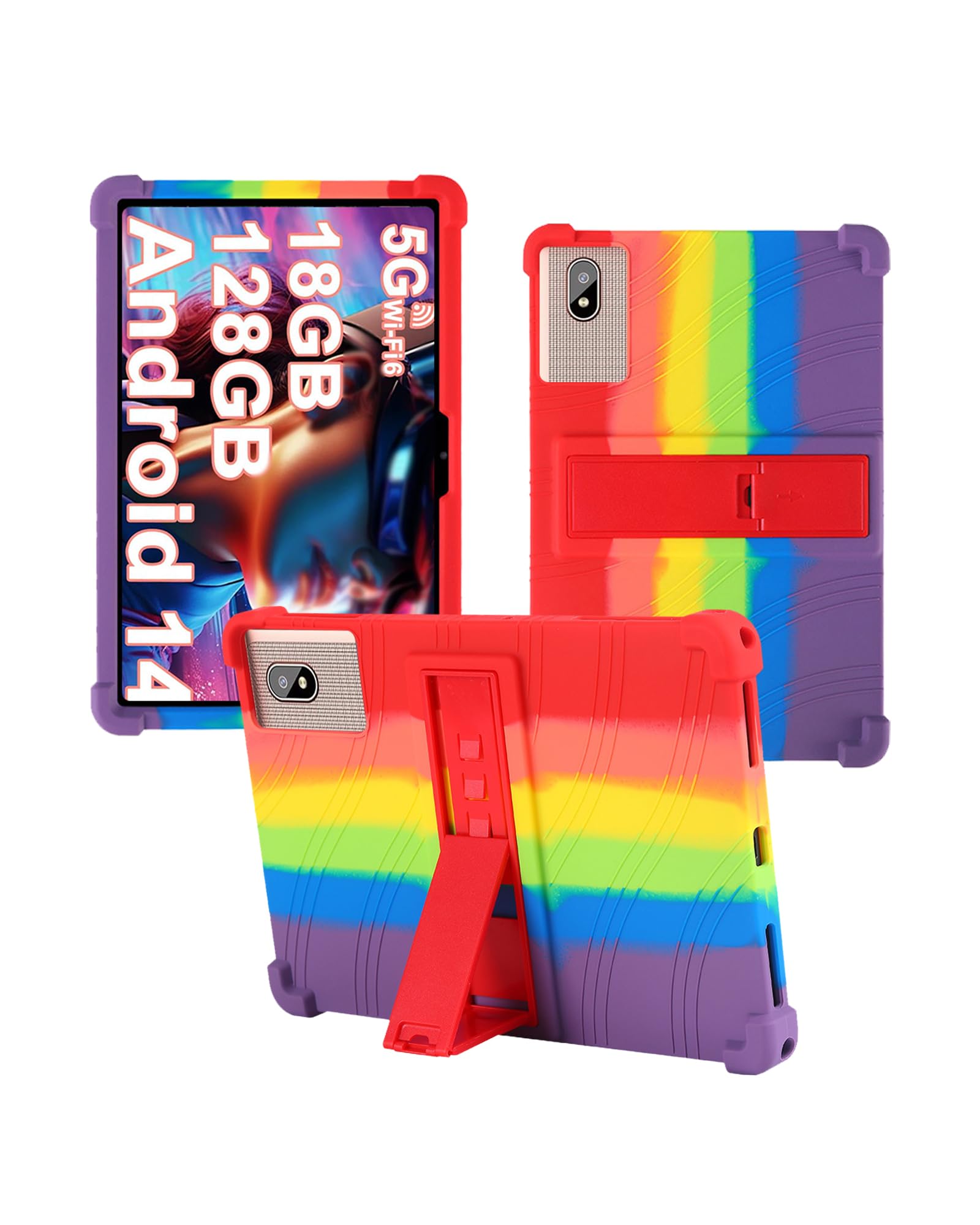 Case for DMOAO D3 2025 10.1 inch Tablet，WUNIAK Shock Proof Lightweight Stand Rubber Shell Protective Cover,Kids Friendly Soft Silicone Adjustable