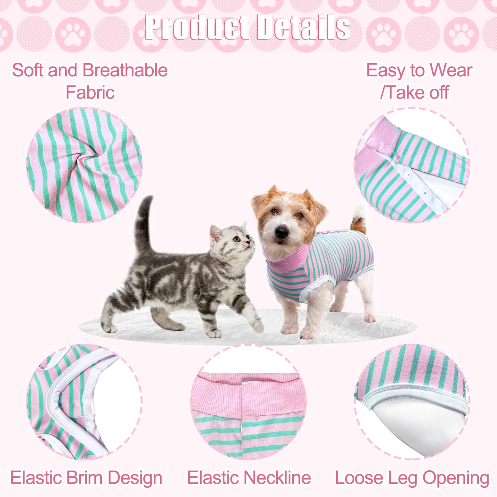 FEimaX Dog Surgery Recovery Suit, Pet Onesie after Surgery for Female Male Dogs Cone E-Collar Alternative - Image 4