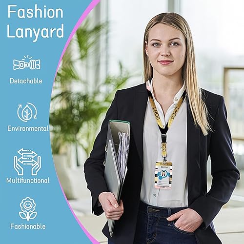 Miniatura 6 de Cordón de identificación y soporte para credencial de identificación, carretes retráctiles con clip para cinturón de carrete de mosquetón, cordón de