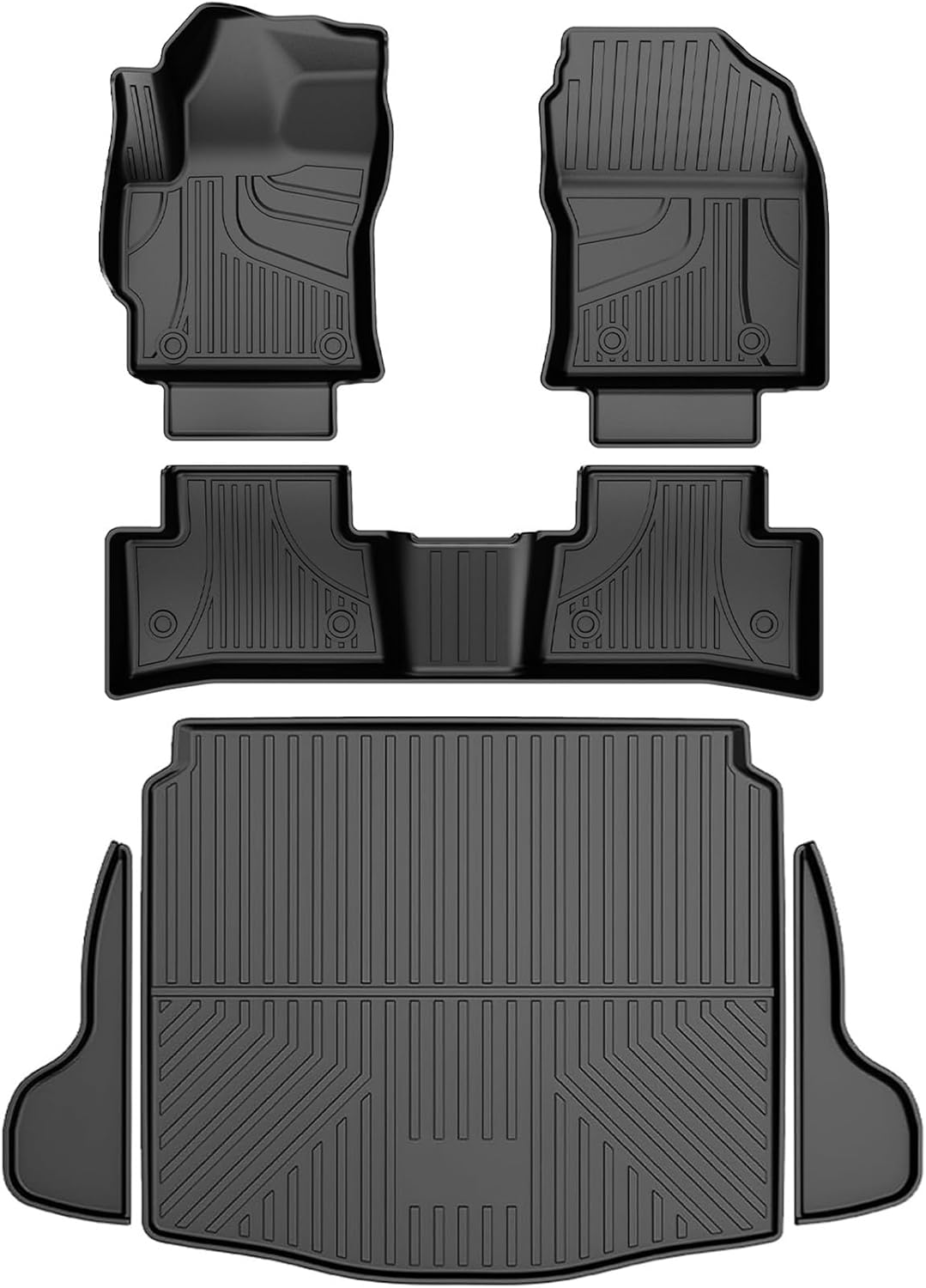 Automotive Floor Mats & Cargo Liners Trunk Set Compatible with 2022 2023 2024 2025 Toyota Corolla Cross (FWD), All Weather Car Accessories Floor Liner, 1st and 2nd Row Car Mat Black (Not for Corolla) 2) for 2022-2025 toyota corolla cross floor mats and cargo mat