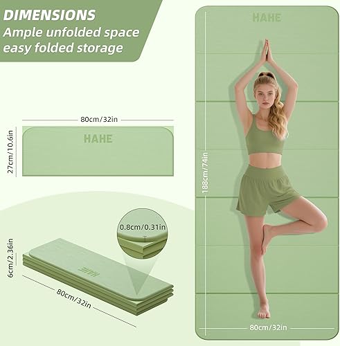 Miniatura 2 de Tapete de yoga plegable, 74 pulgadas de largo x 32 pulgadas de ancho x 13 pulgadas de grosor, tapete de ejercicio plegable, tapete de pilates ancho