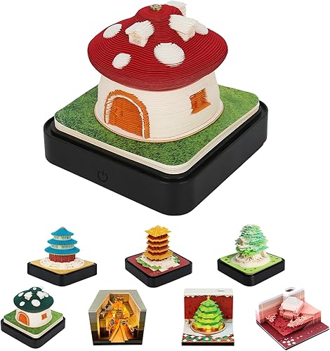 Miniatura 7 de Calendario de piezas de tiempo 3D 2024, bloc de notas con calendario de luces LED, calendario de escritorio creativo, bloc de notas de bricolaje,