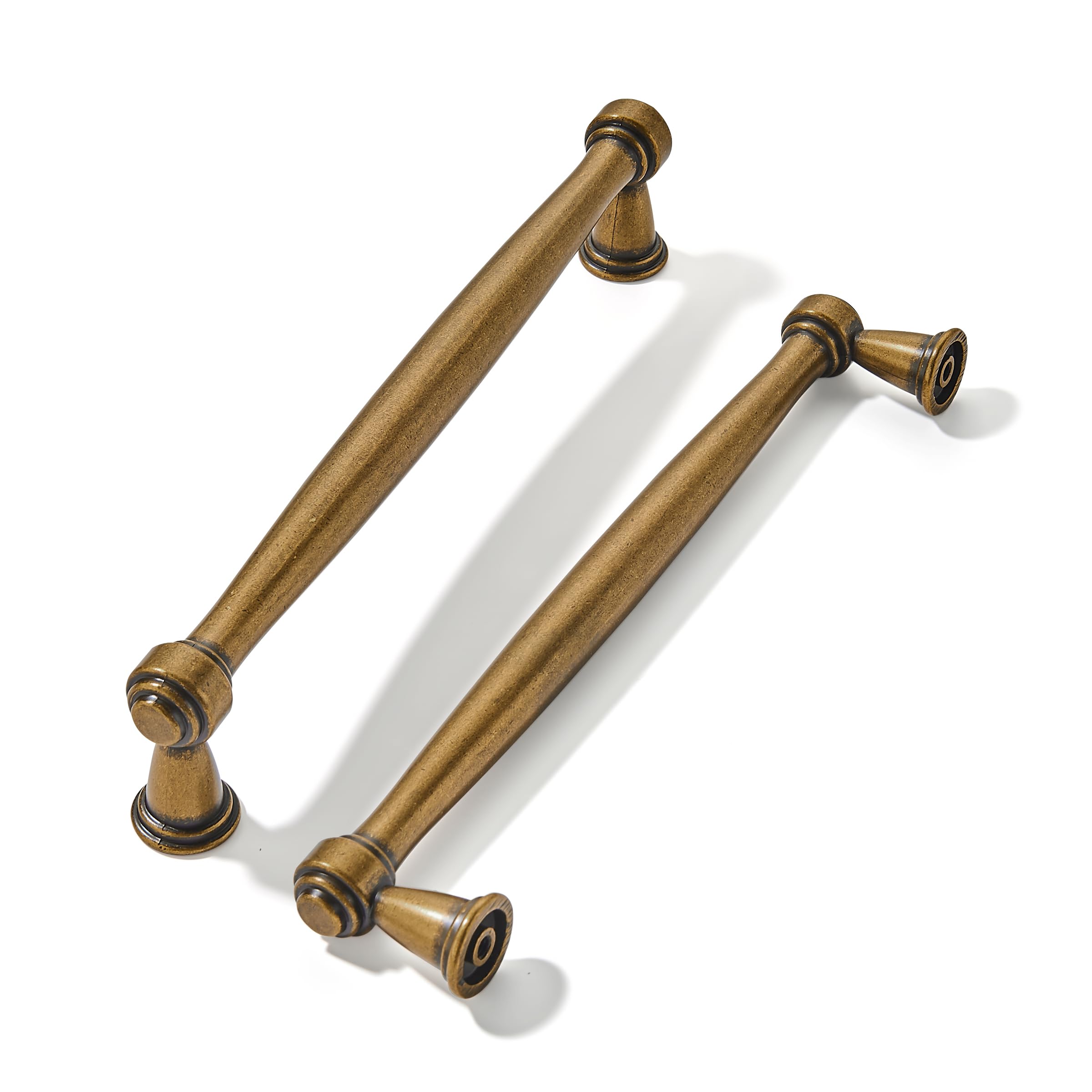 khtumeware 10 Pack 5 inch Antique Brass Cabinet Pulls Handles Vintage Drawer Pulls Solid Cabinet Hardware Aged Kitchen Handles for Cabinets Cupboard Handles Drawer Handles