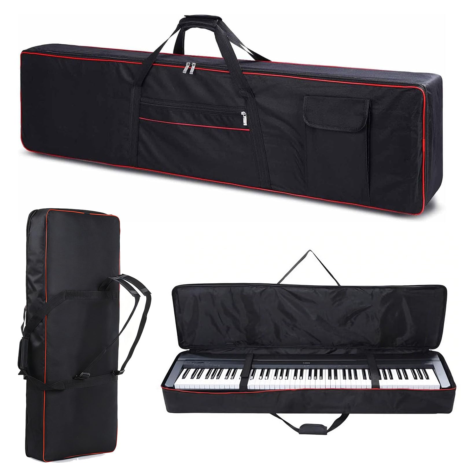 Custodia Tastiera da 88 Tasti con Manici Rinforzati e Spallacci Regolabili, Custodia Pianola Digitale Tessuto Oxford Impermeabile 600D per Proteggere Pianoforte