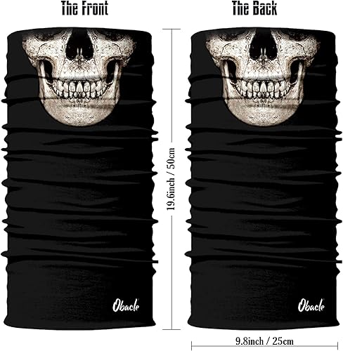 Miniatura 72 de Obacle - Tapabocas con cuello polar y de estilo de pañuelo contra el polvo y el sol para hombre y mujer Calavera Azul Ojo y Nariz