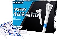 Vista 1 de CHAHMPKEY Premium 3-Prong Plastic Golf Tees 3-1/4" 120 or 100 Pack- 40% Reduced Ball Contact with High Stability and Long Distance Performance Golf