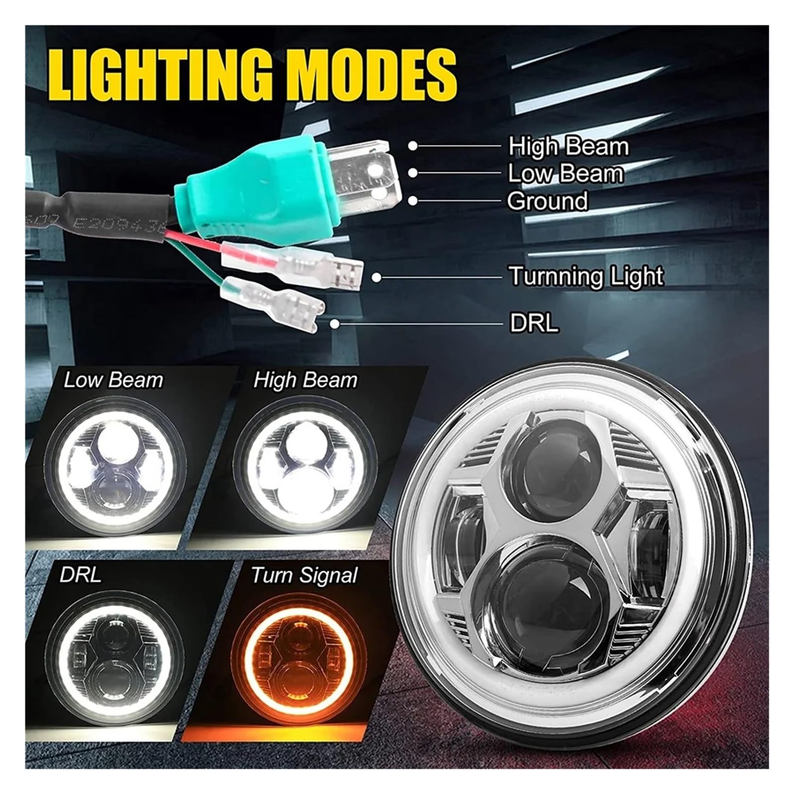 Anello Halo Rotondo Per Faro Moto LED H4 Da 7 Pollici Per 93-08 Per Ducati Per Monster 1000 600 Fari Moto