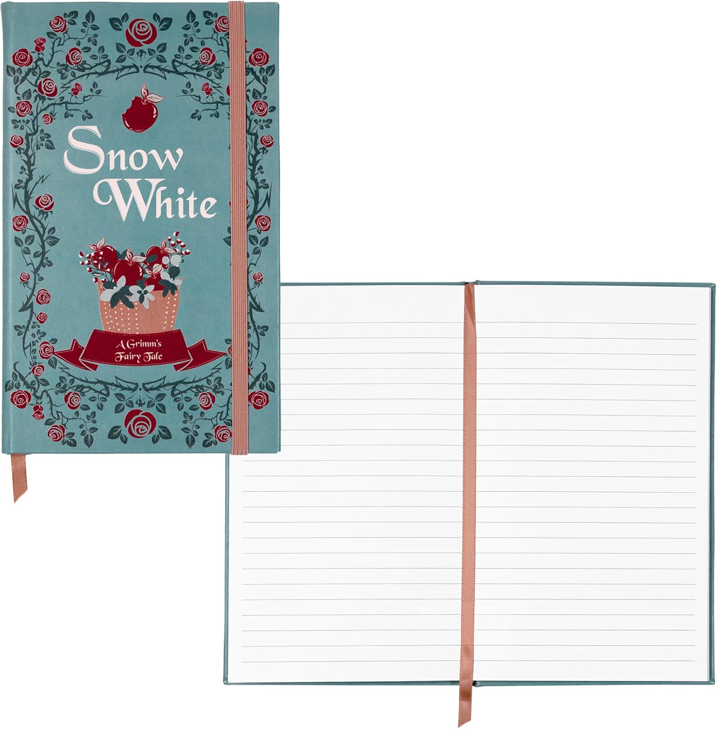 Steel Mill & Co Classic Literature Journal, 8.25" x 5.25", Vegan Leather Notebook with Lined Pages and Elastic Band (Snow White)
