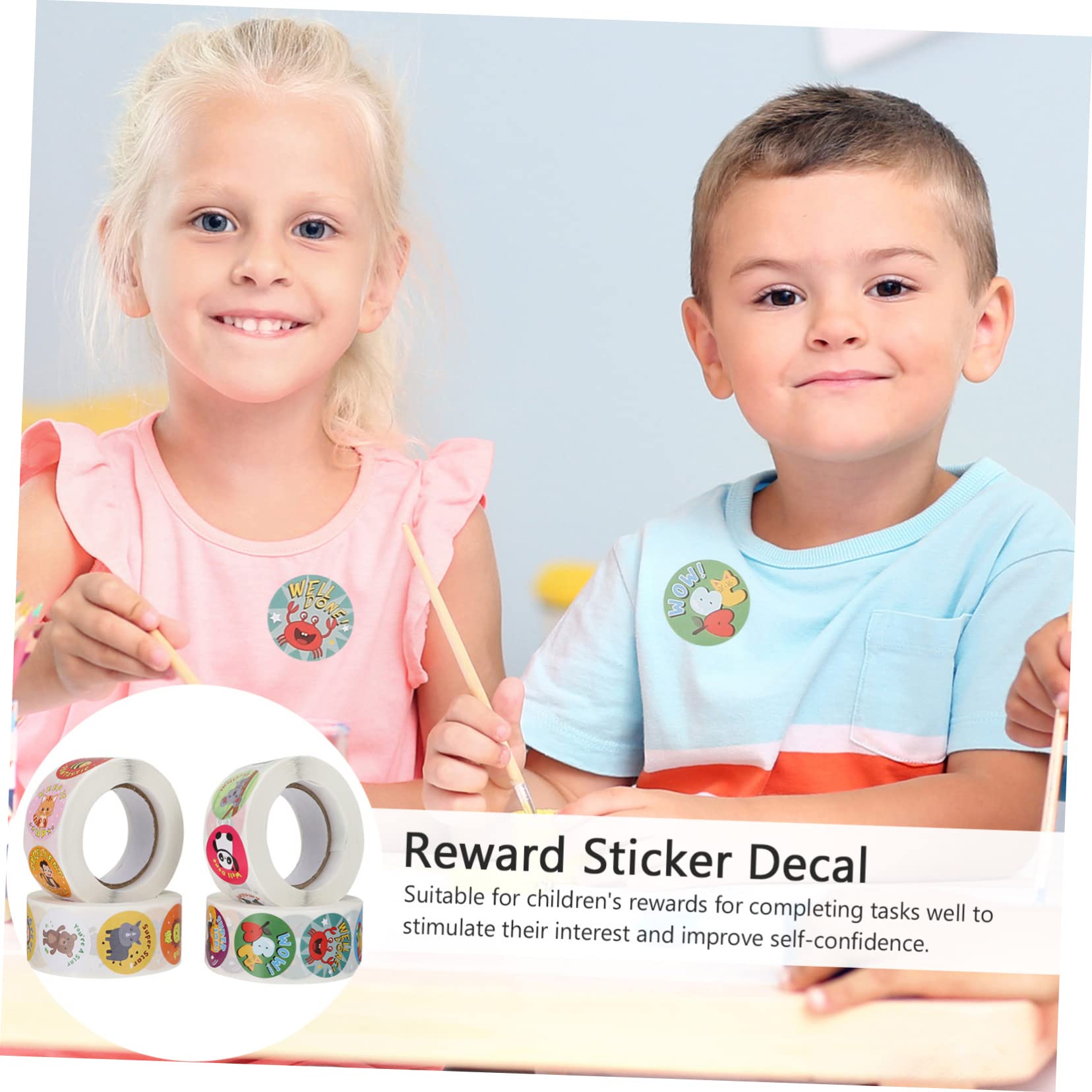 STOBOK 8rollen Tiermotivationsaufkleber Für Junge Mädchen Süße Tierbelohnungssticker Bunte Klassenzimmer-dekoration Für Belohnungssysteme Und Kreative Projekte
