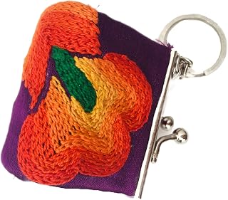 Purse ~ key ring ~ hand embroidered ~ Istmo of Tehuantepec