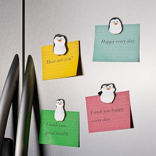 Miniatura 7 de ngaty Imanes de pingüino para refrigerador, 4 unidades, imán de pingüino 3D para cocina, nevera y casillero, decoración del hogar y decoración de