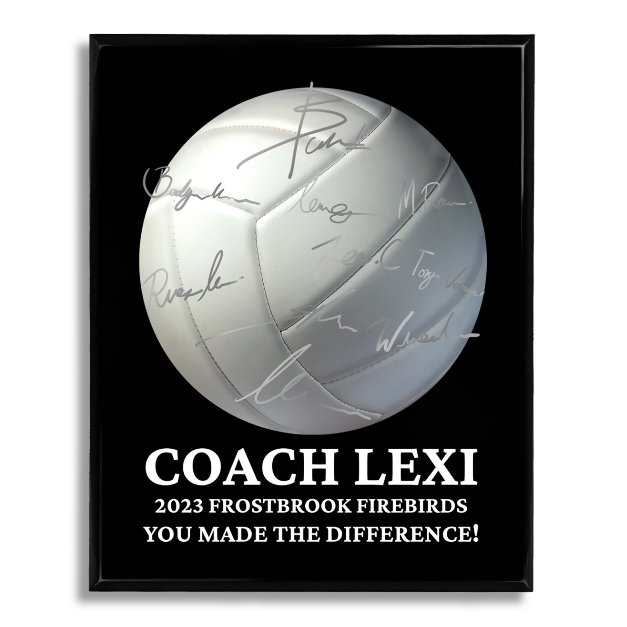 Custom Volleyball Coach Gift - Add Team Signatures - Signable Personalized Coach Plaque - Thank You Coach Gifts Trophy Plaque for Appreciation - Coaches Gifts Men/Women - UV Printed on 9