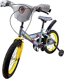 kids bicycle for boys with LED lights and music, size 16 inches, from 5 years to 8 years old, from flash wheel, 3 colors for boys - the official agent in Egypt, the product is GTG TOYS (Gray)