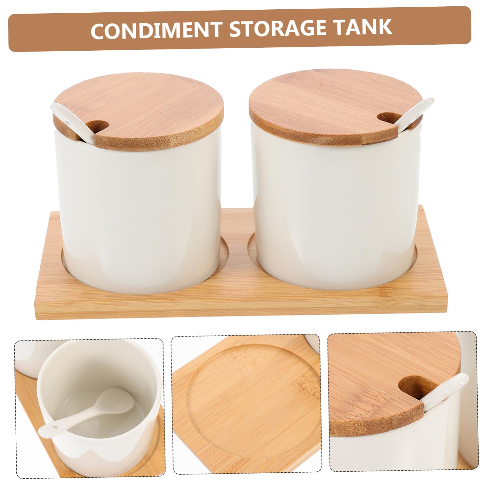 Set Barattolo per Spezie Chiusura Ermetica in Ceramica Bianco Facile da Pulire per Cucina e Ristorante