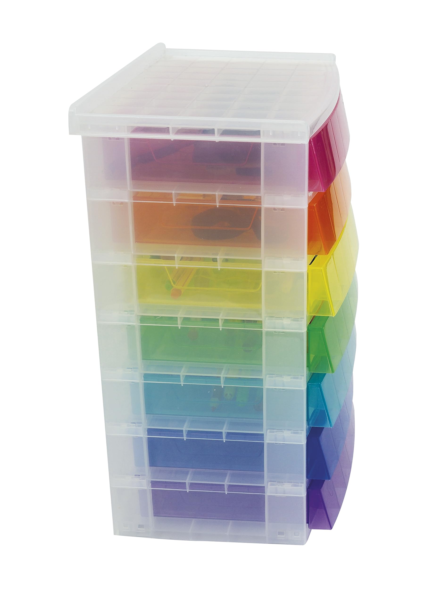 TimeTEX - Cassettiera arcobaleno | Cassettiera in 7 colori, ideale per organizzare e attirare l'attenzione sulla scrivania. Realizzato in 100% polipropilene riciclabile | Contenuto: 7 cassetti