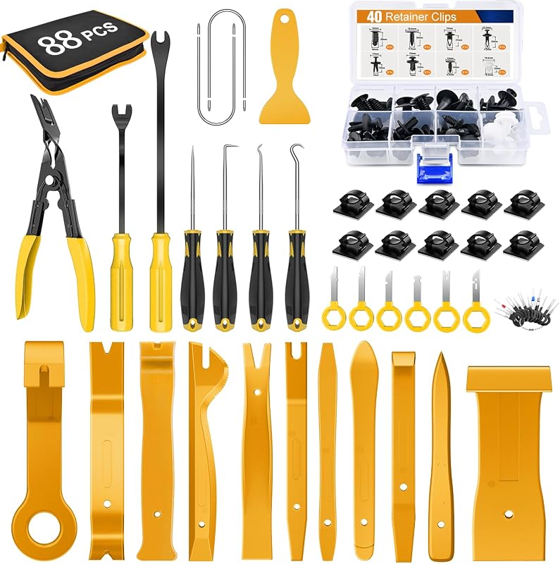 Kit de ferramentas para remoção de acabamento automotivo GOOACC com clipes e grampos – 88 peças