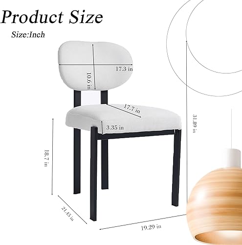 Miniatura 8 de Juego de 2 sillas de comedor modernas, sillas de comedor tapizadas de mediados de siglo con patas de metal, juegos de mesa y sillas, silla de Beige