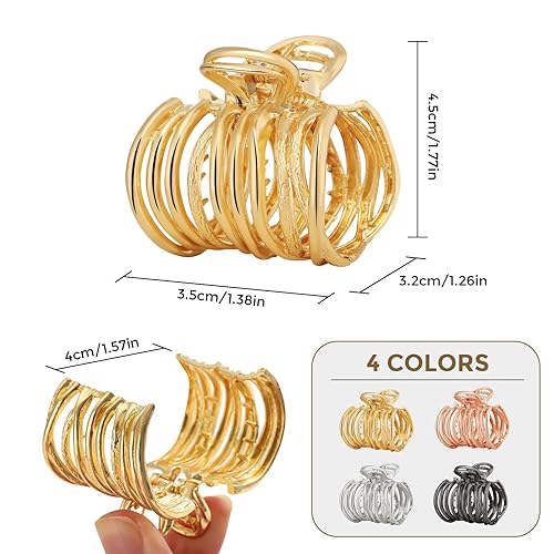 Miniatura 4 de 4 pinzas de pelo medianas, pinzas de metal para mujer, pinzas antideslizantes para cabello grueso, pinzas de garra para cabello fino, pinzas de pelo