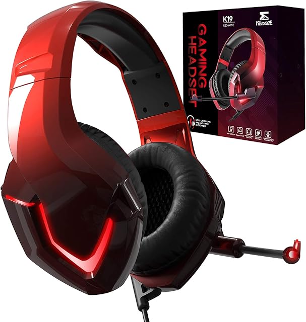NEEDONE Gaming Headset with Microphone,Gaming Headphones Stereo 7.1 Surround Sound PS4 Headset 50mm Drivers,3.5mm Audio Jack Over Ear Headphones Wired for PC,PS4,PS5,Laptop,Mac,iPad