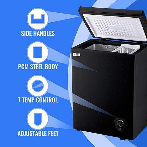 Miniatura 5 de Congelador de pecho compacto de 50 pies cúbicos con termostato ajustable puerta abierta compresor refrigeración con cesta de almacenamiento para el