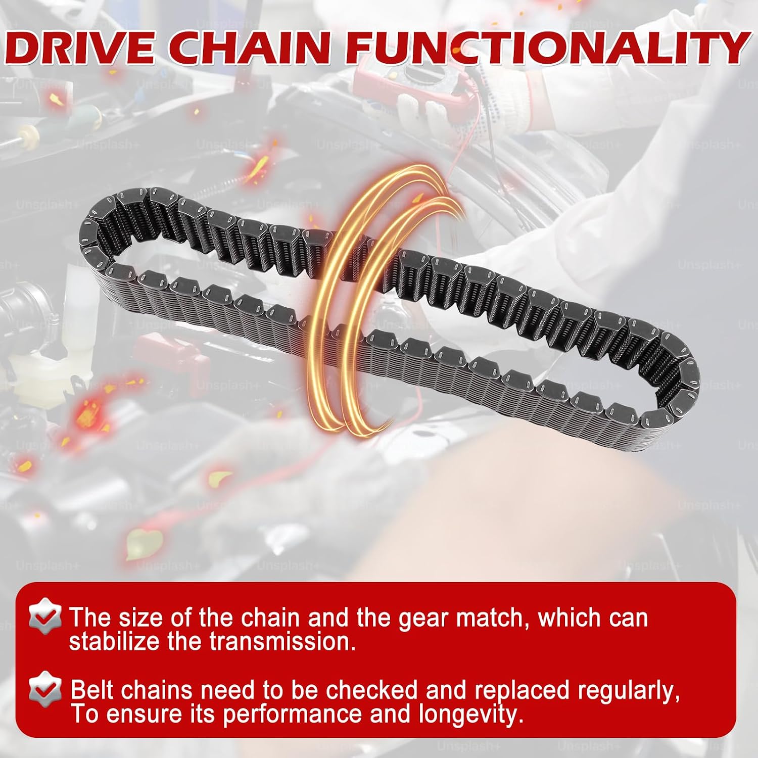 Kessocco Transfer Case Drive Chain M501-17-945 M50117945 Transmission Transfer Case Chain Replacement for Mazda 600 1800 B2600