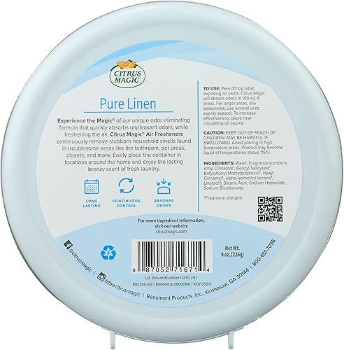 Miniatura 2 de Citrus Magic Aromatizante ambiental sólido y absorbente de olores, Lino puro., paquete de de 3