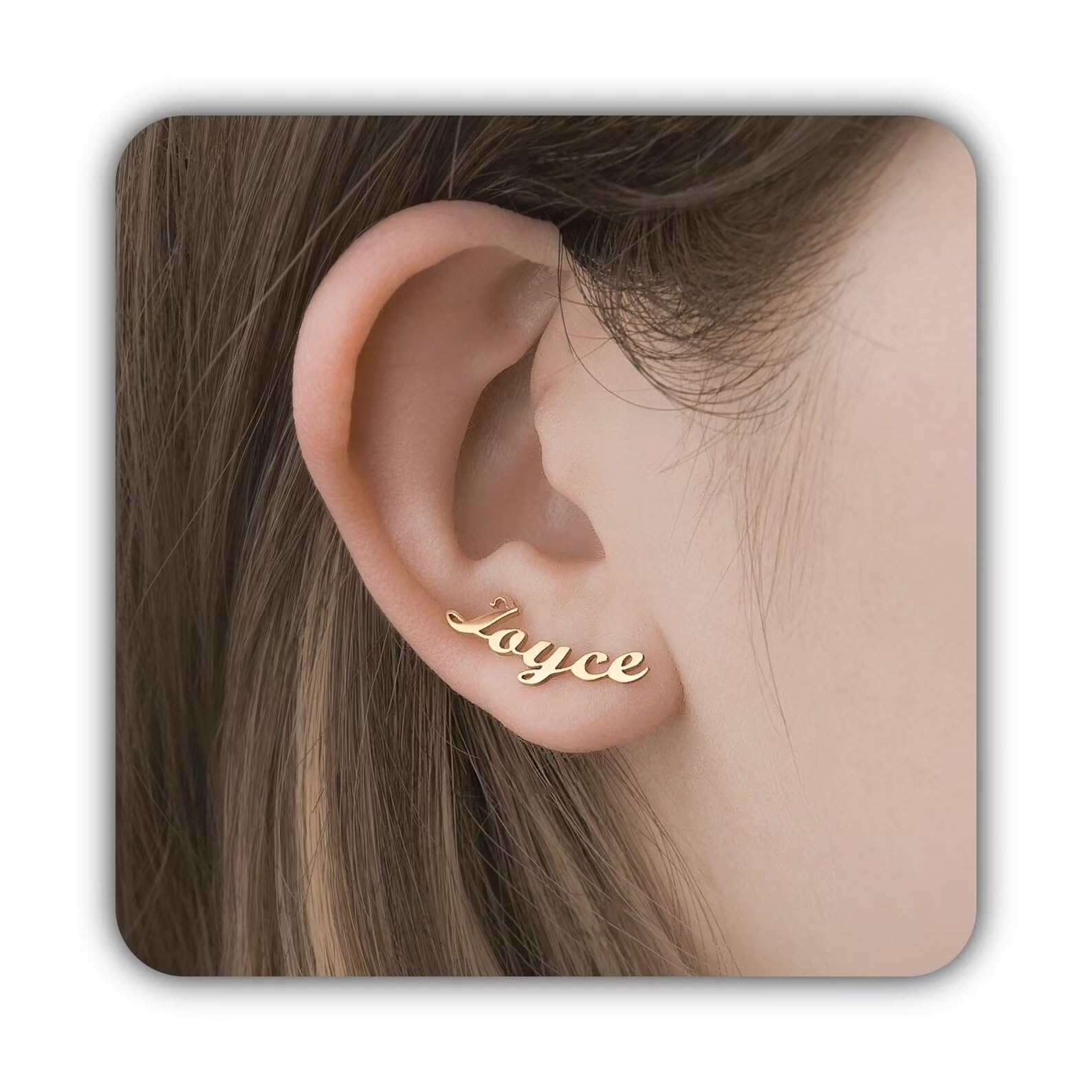 Pendientes personalizados de oro - Pendientes con nombre - Pendientes minimalistas - Joyería personalizada con tu nombre - Regalo de pendiente para ella