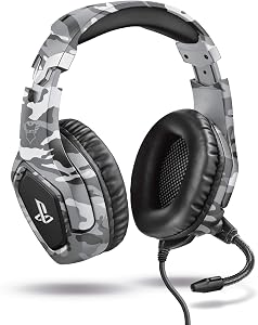GXTrust 488 Forze-G Cascos PS4 y PS5 Auriculares de Gaming, Licencia Oficial para PlayStation, Micrófono Plegable, Altavoces Activos de 50 mm, Cable Trenzado Nailon 1.2 m, Gris