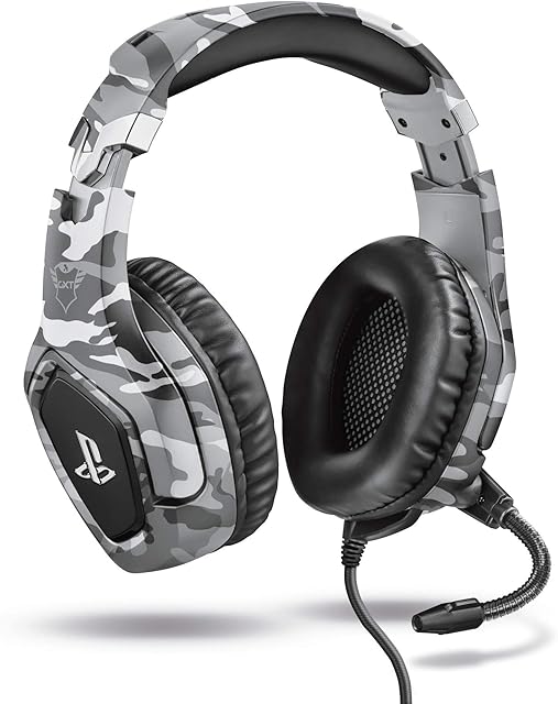 Trust Gaming 23531 GXT 488 Forze-G [Officially Licensed for PlayStation] Gaming Headset for PS4 and PS5 with Flexible Microphone and Inline Remote Control, Grey