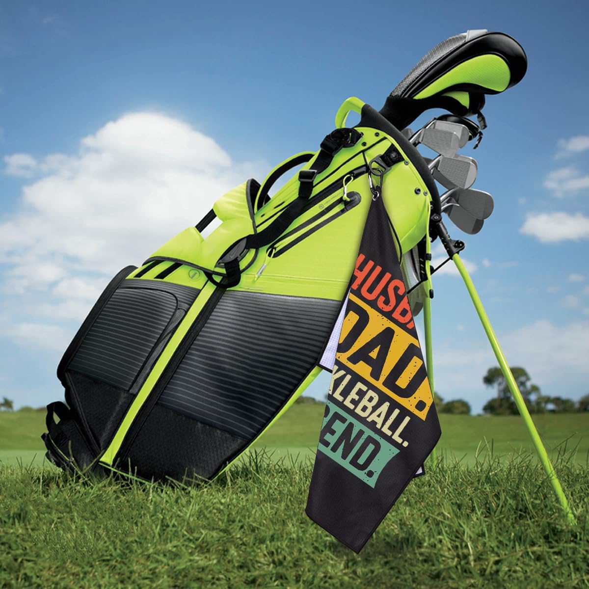 Husband Dad Pickleball Legend Printed Microfiber Pickleball Towel with Clip, Funny Pickleball Towel Gifts for Men Dad Grandpa, Fathers Day Birthday Gift for Pickleball Lover - Image 4