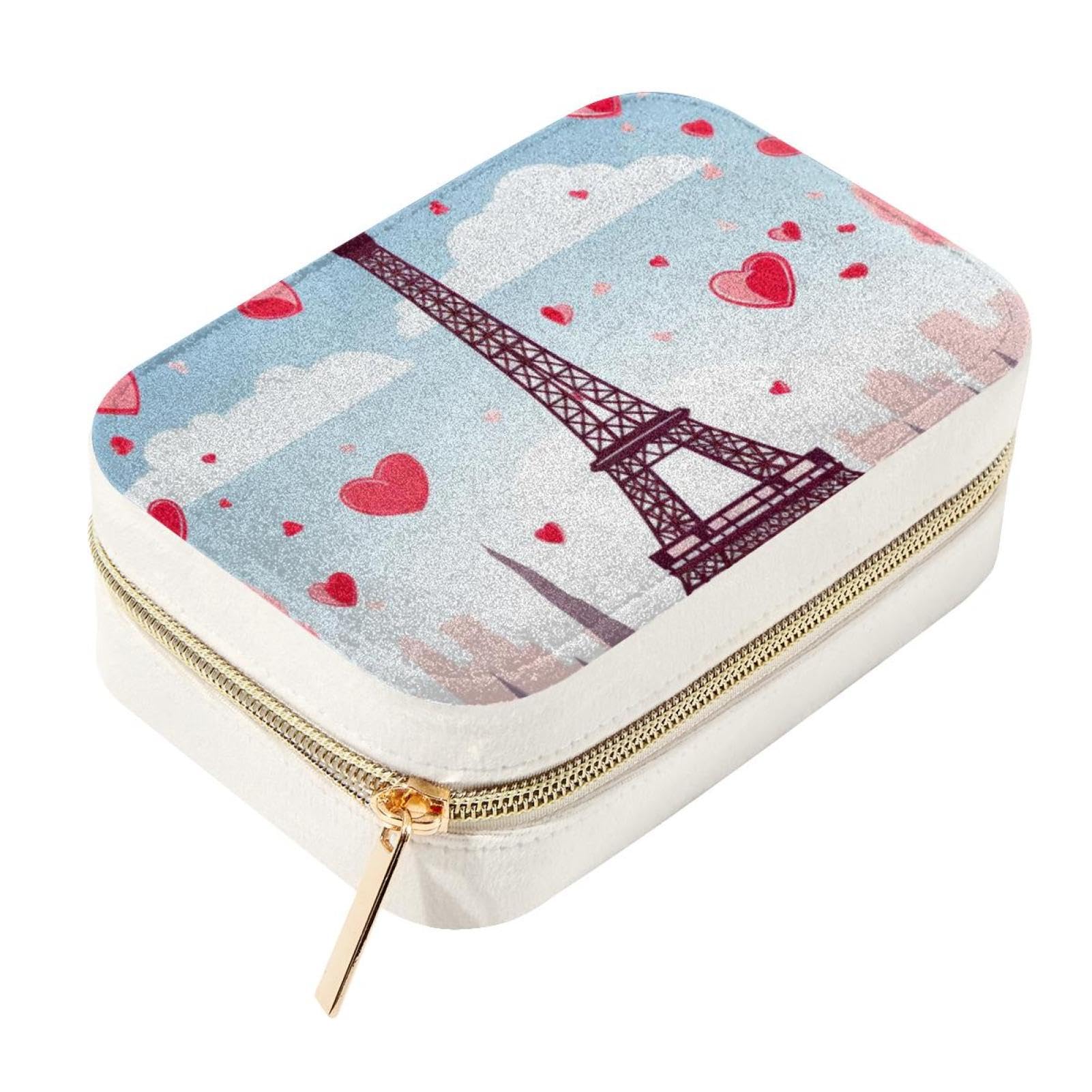 Boîte à bijoux de voyage en velours romantique, le cadeau idéal pour boucles d'oreilles