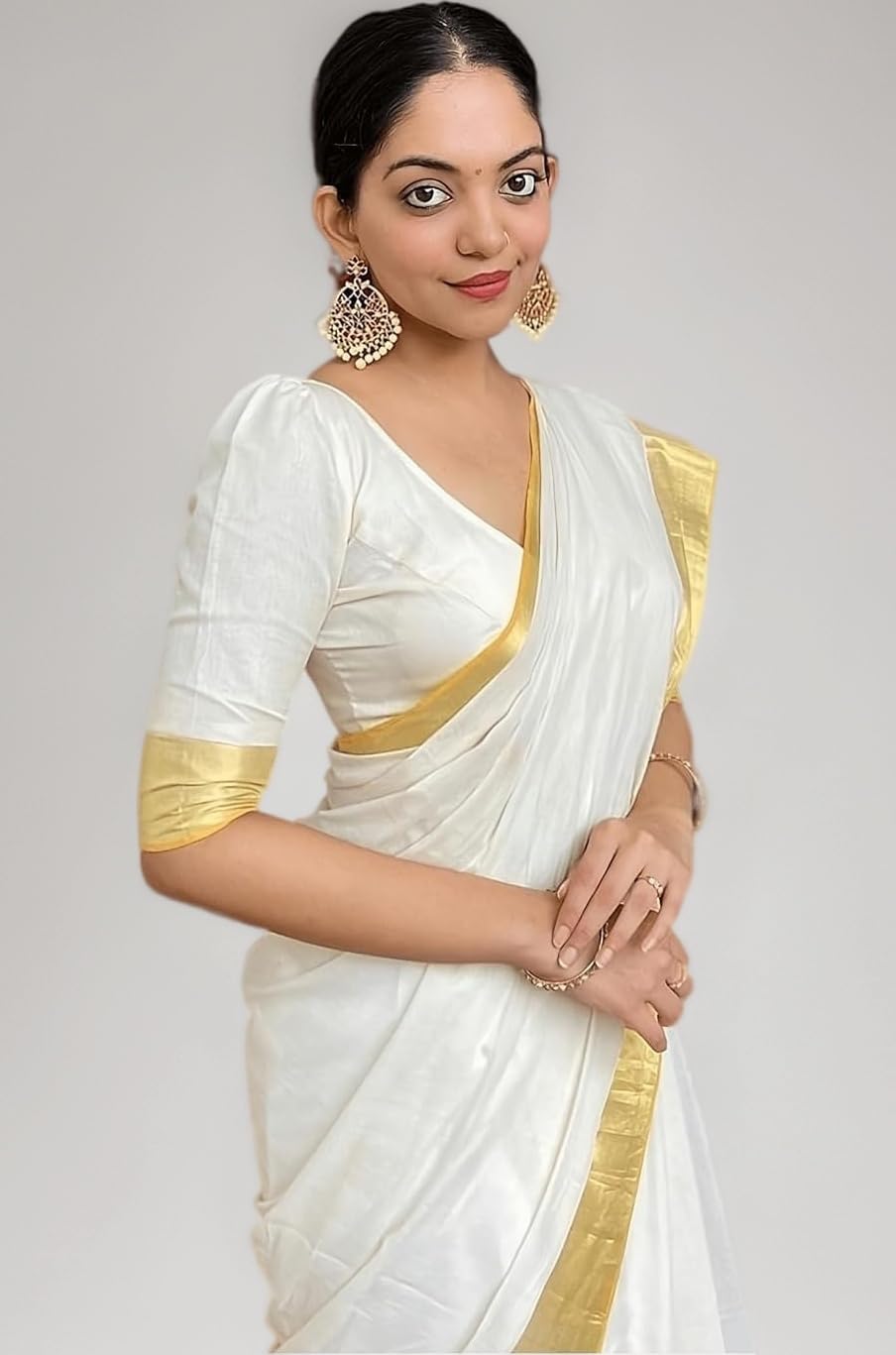 Women's Banarasi Kanjivaram Silk Woven Saree with Blouse Material|| Pongal Special South Indian kerala Sarees