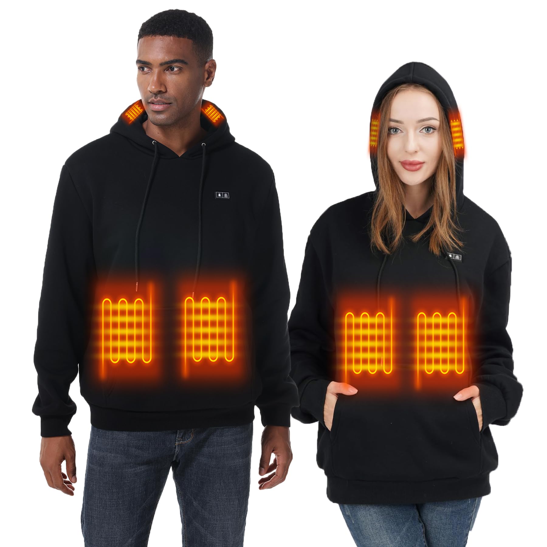 WUEAOA Gilet Riscaldato per Uomo Donna L, Inverno Caldo Esterno Ricarica USB Giacca Riscaldata Elettrico con Batteria 10000 mAh 3 Livelli di Temperatura, Lavabile,Per Campeggio, Moto, Sci, Caccia