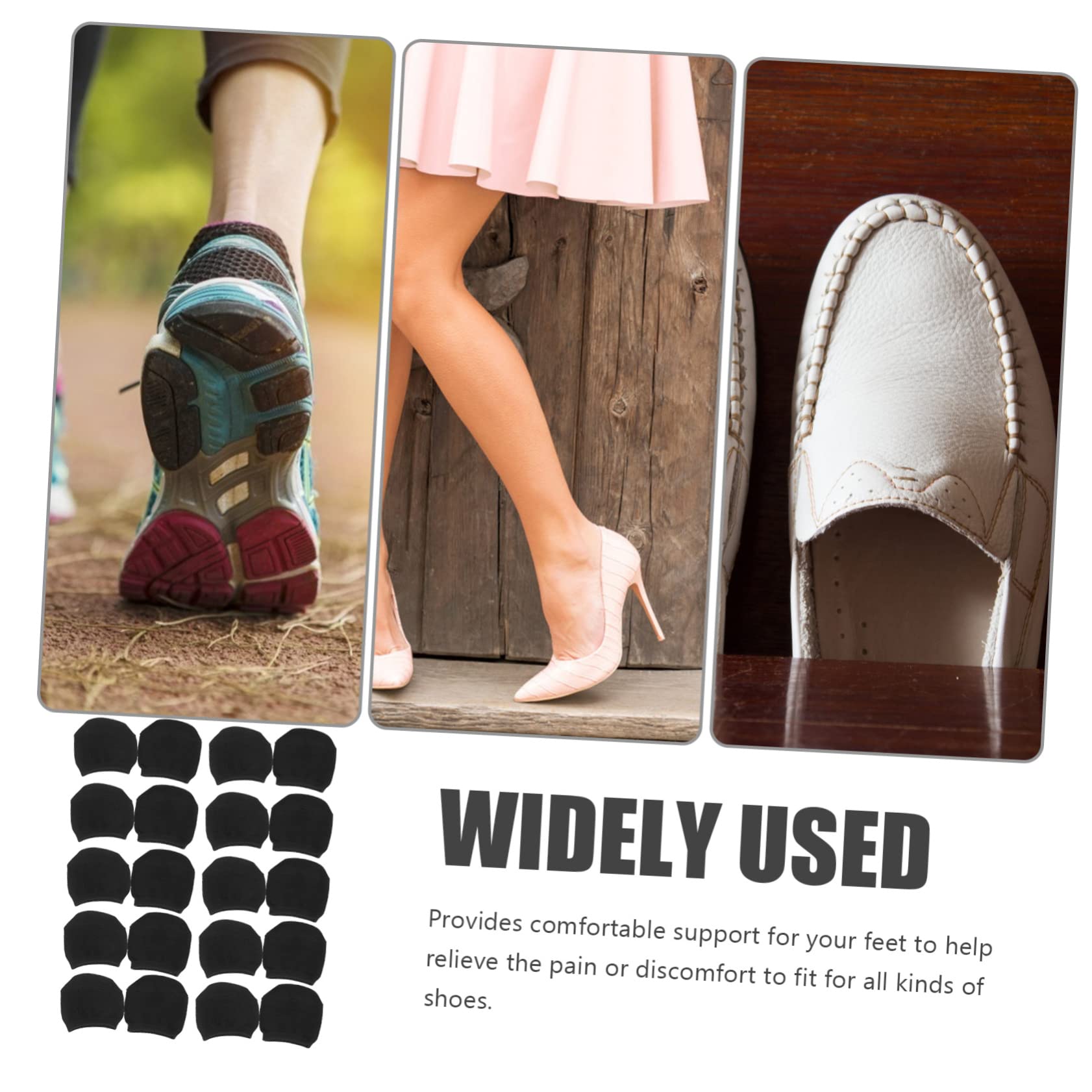 Mobestech 20 Paar halbe Socken damensocken women socks Hochhackige Leichte baumwoll hautfreundlich Frontpolster Bodenmatte Frau Einlegesohle Baumwolle Weiß