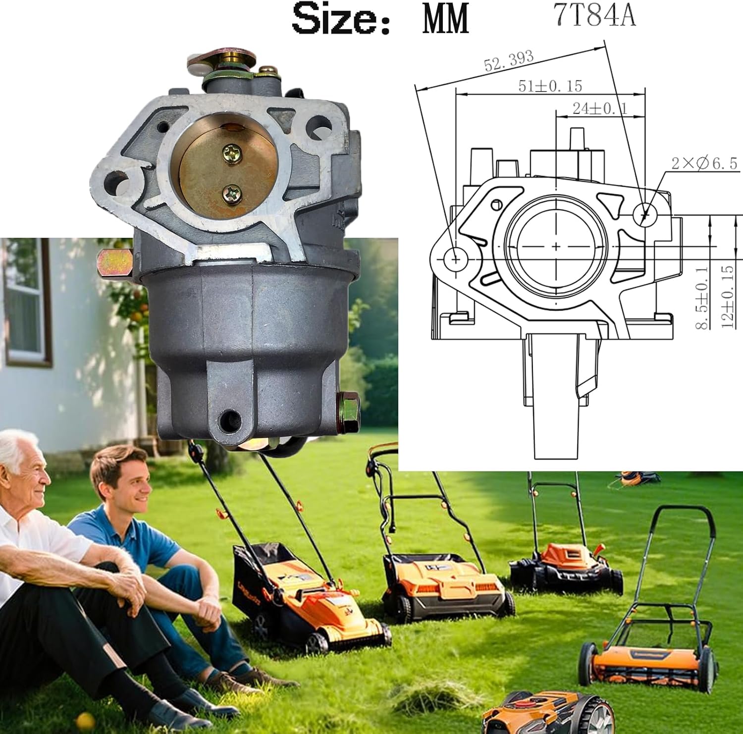 Huayi Carburetor assembly Compatible with Yard Machines 42" Lawn Tractor Model 13AB775S000 Replacement Carb
