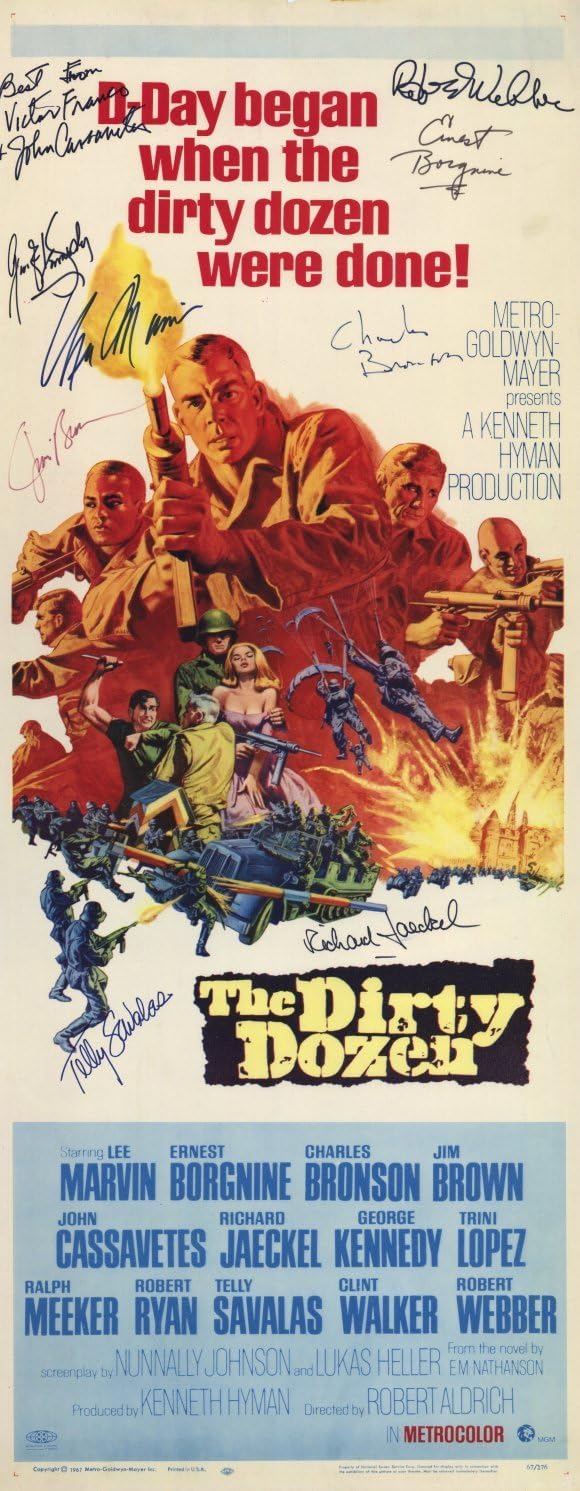 Pop Culture Graphics The Dirty Dozen Poster Insert 14x36 Lee Marvin Ernest Borgnine Charles Bronson