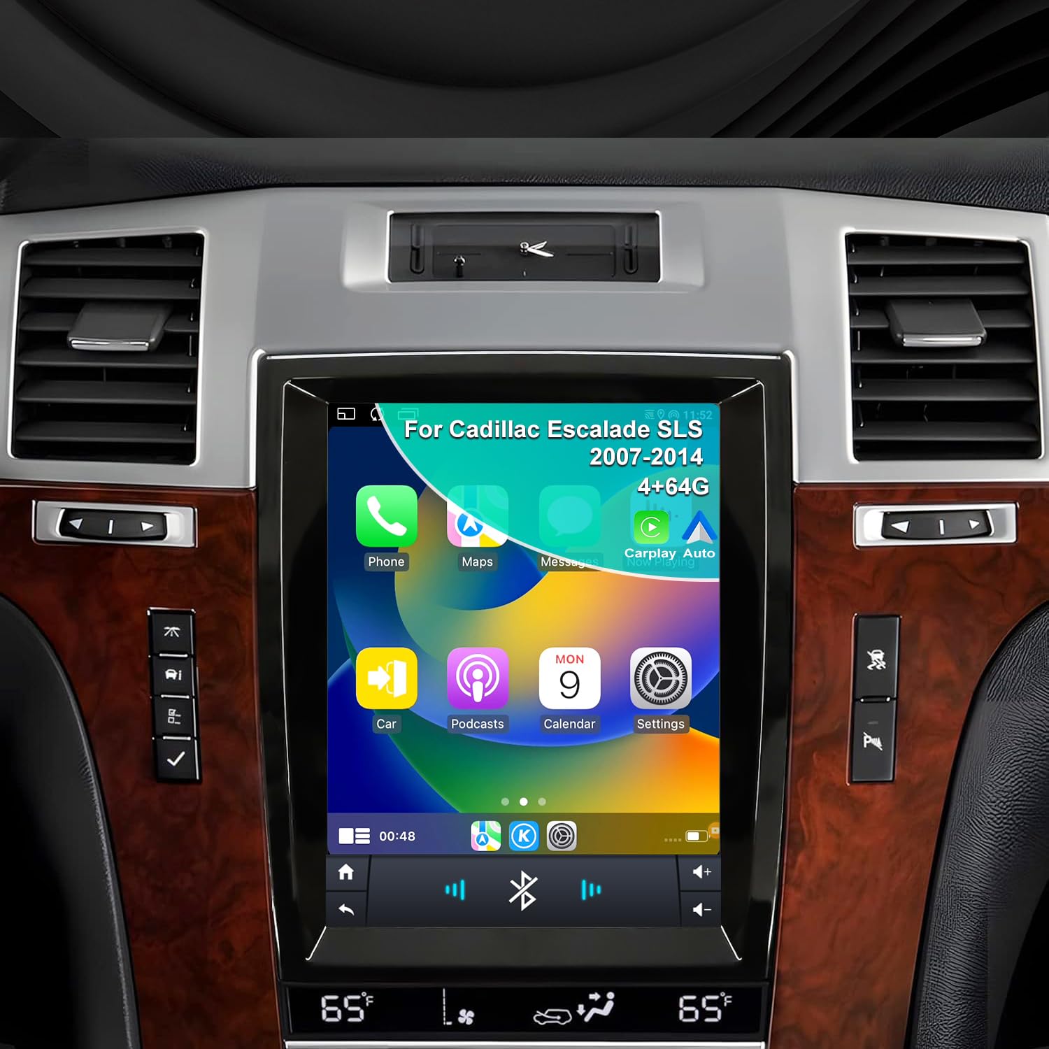 4G+64G Car Radio for Cadillac Escalade SLS 2007-2014 Radio Upgrade, 9.7 Inch Tesla Style Touch Screen Stereo Replacement, Built-in Wireless Carplay