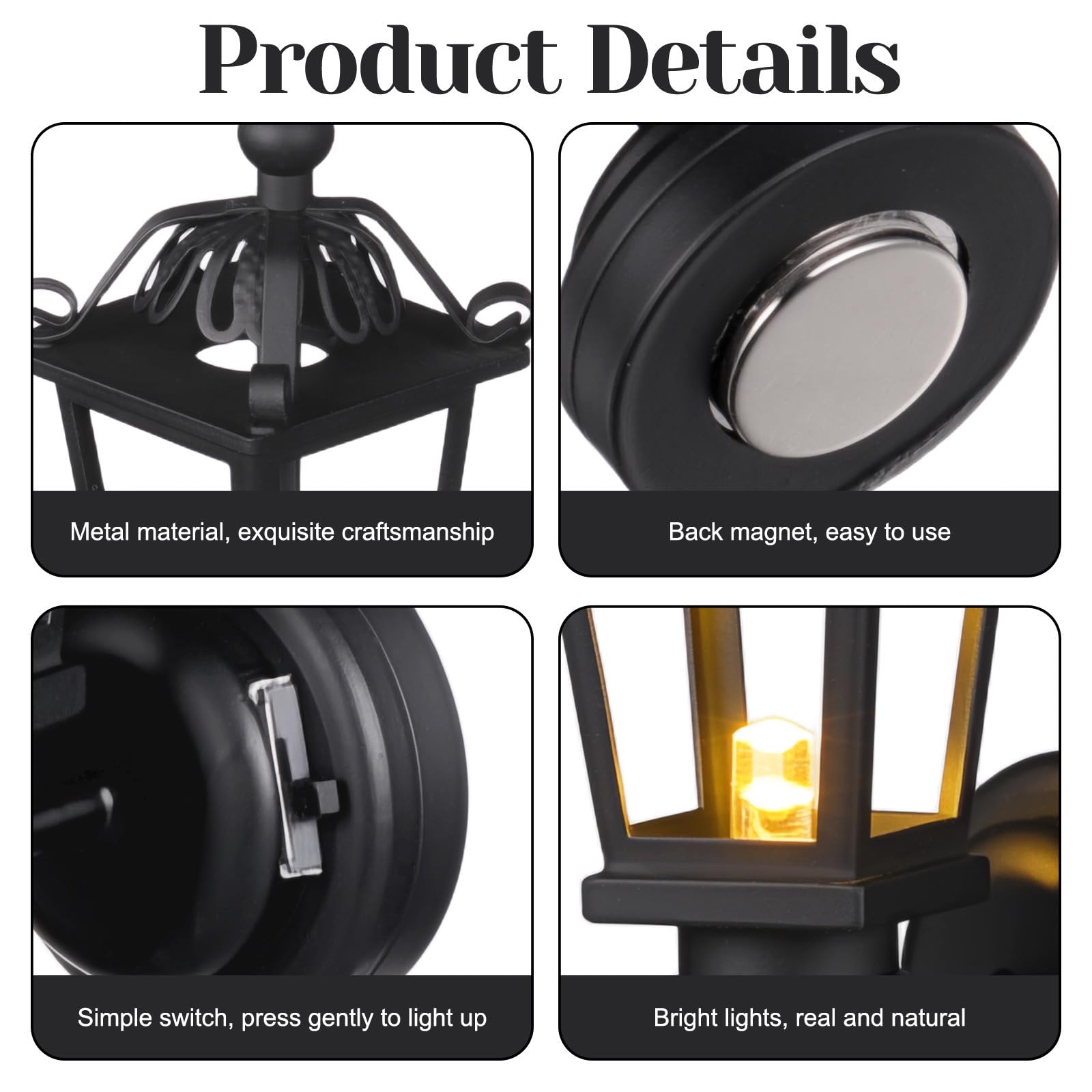 Set di Lampadari in Miniatura, 4 Lampade da Soffitto per Casa Delle Bambole